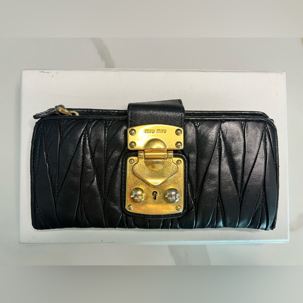 Miu Miu Black Leather Wallet